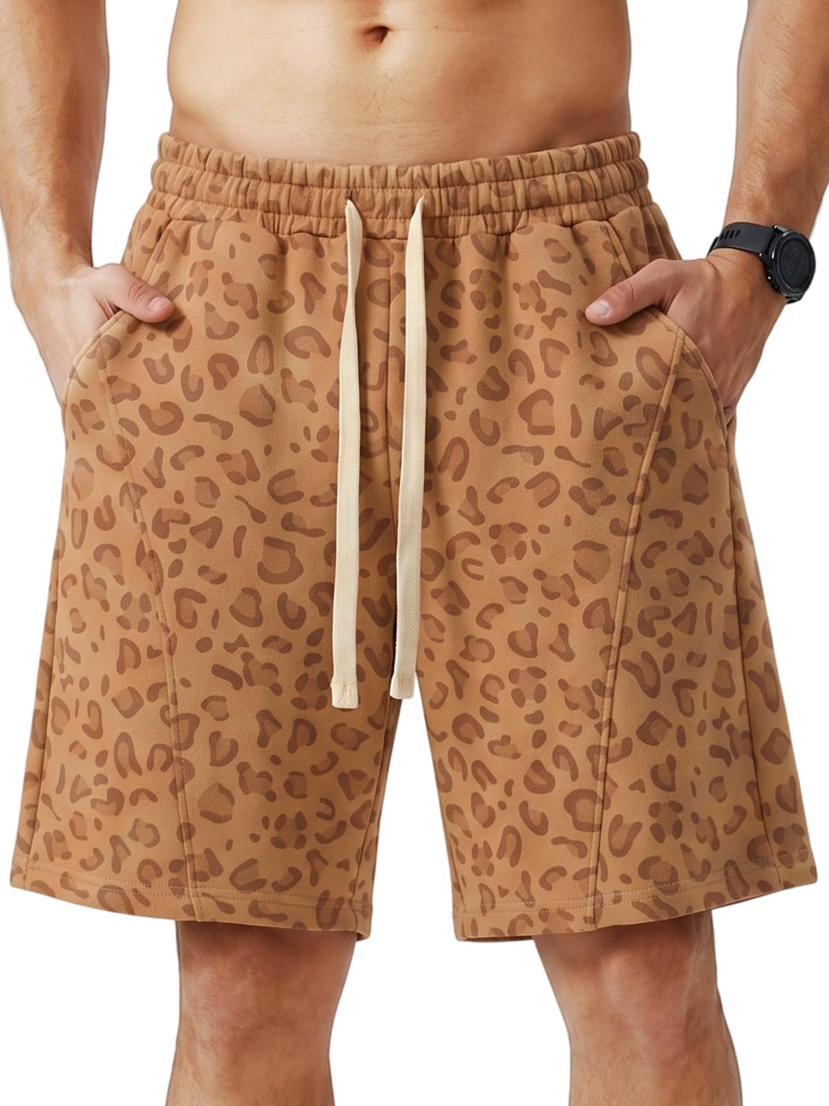 ZUY Men's Cotton Fleece 8-Inch Athletic Sweat Shorts