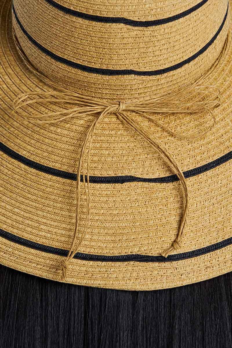 Wide Brim Sun Hat - UPF 50 Sun Protection - Classic Straw Hat Style Weave - Aubrey in Natural Tan (One Size)