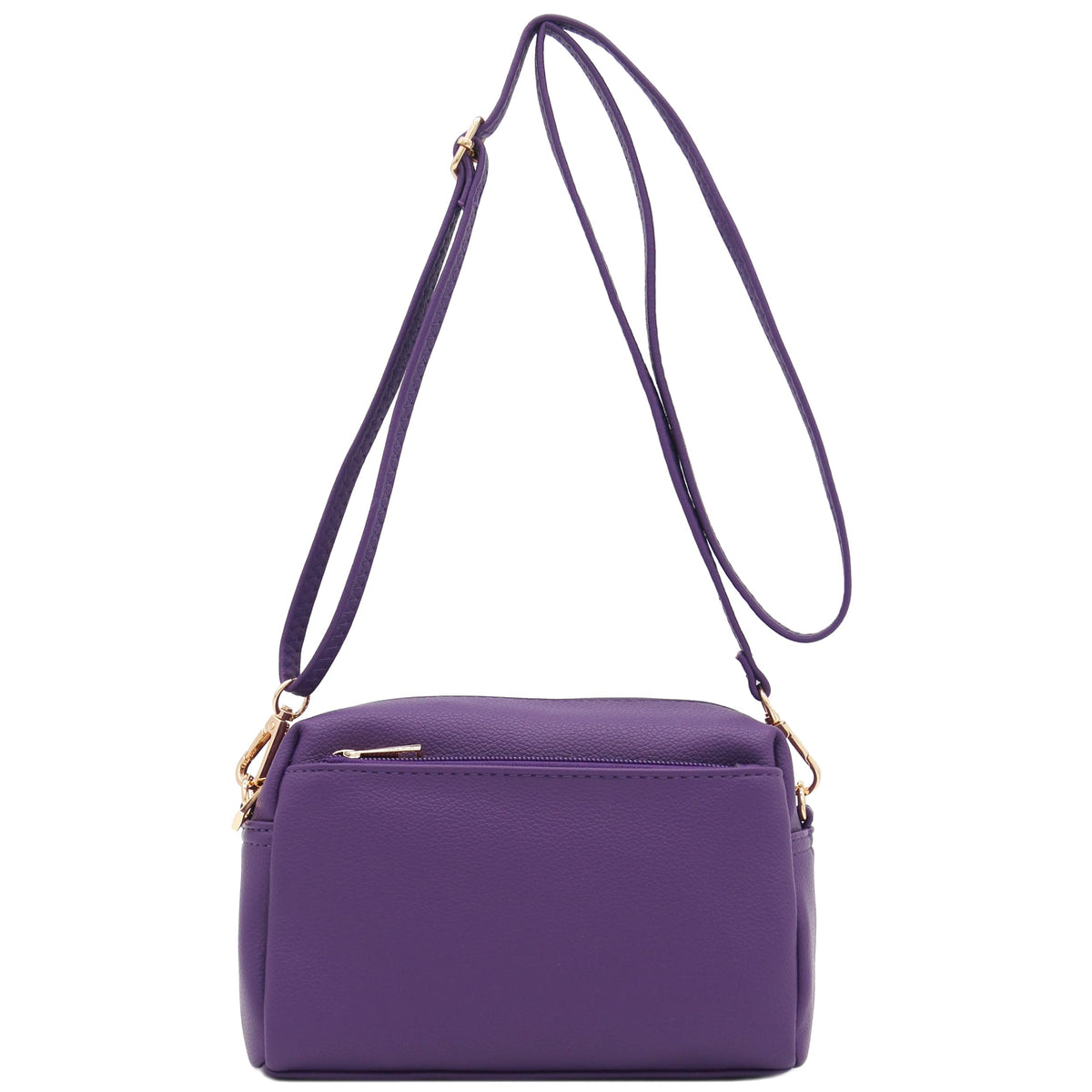 FashionPuzzle Triple Zip Small Crossbody Shoulder Bag