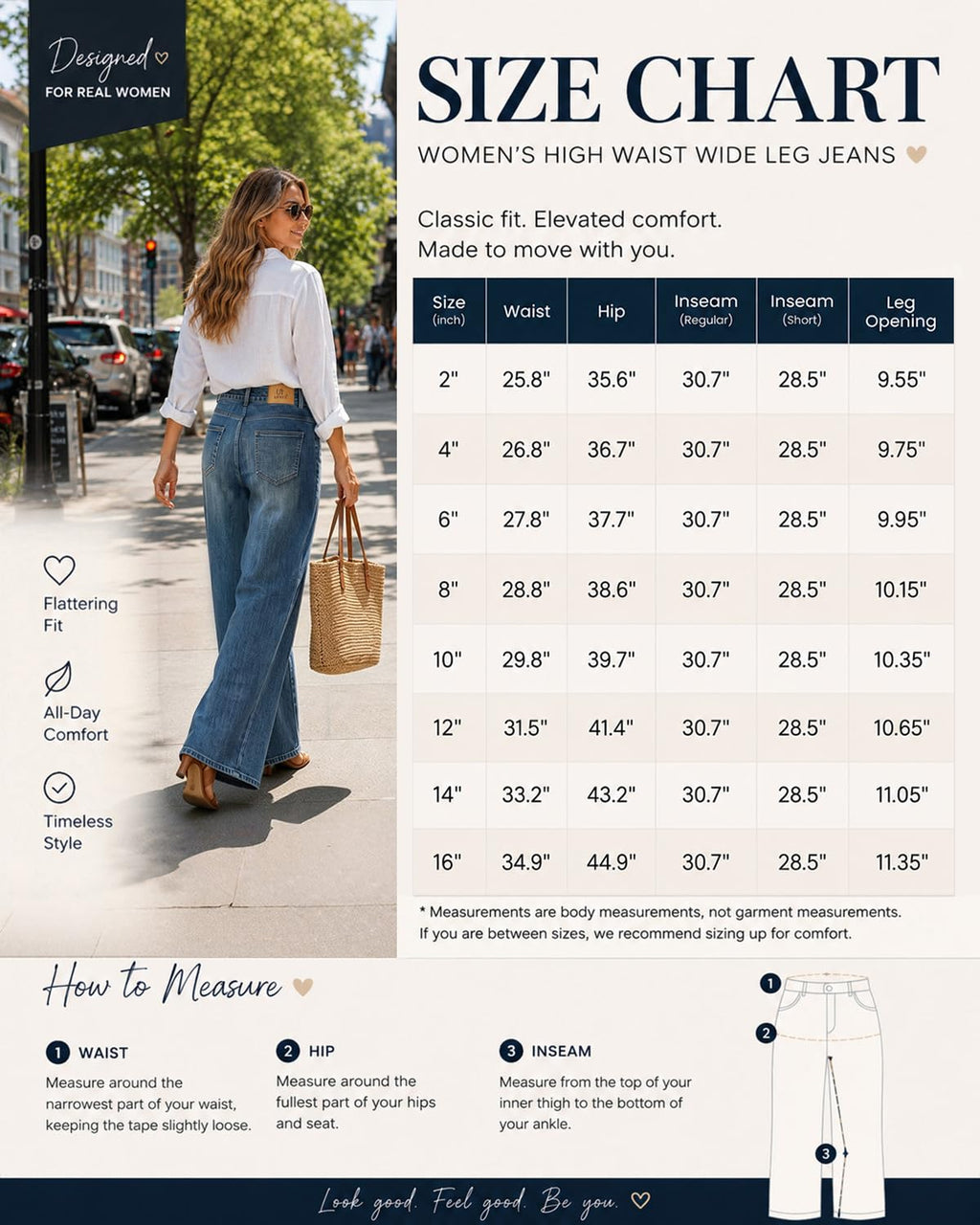 UPNET Women's High-Waisted Stretch Wide-Leg Baggy Jeans