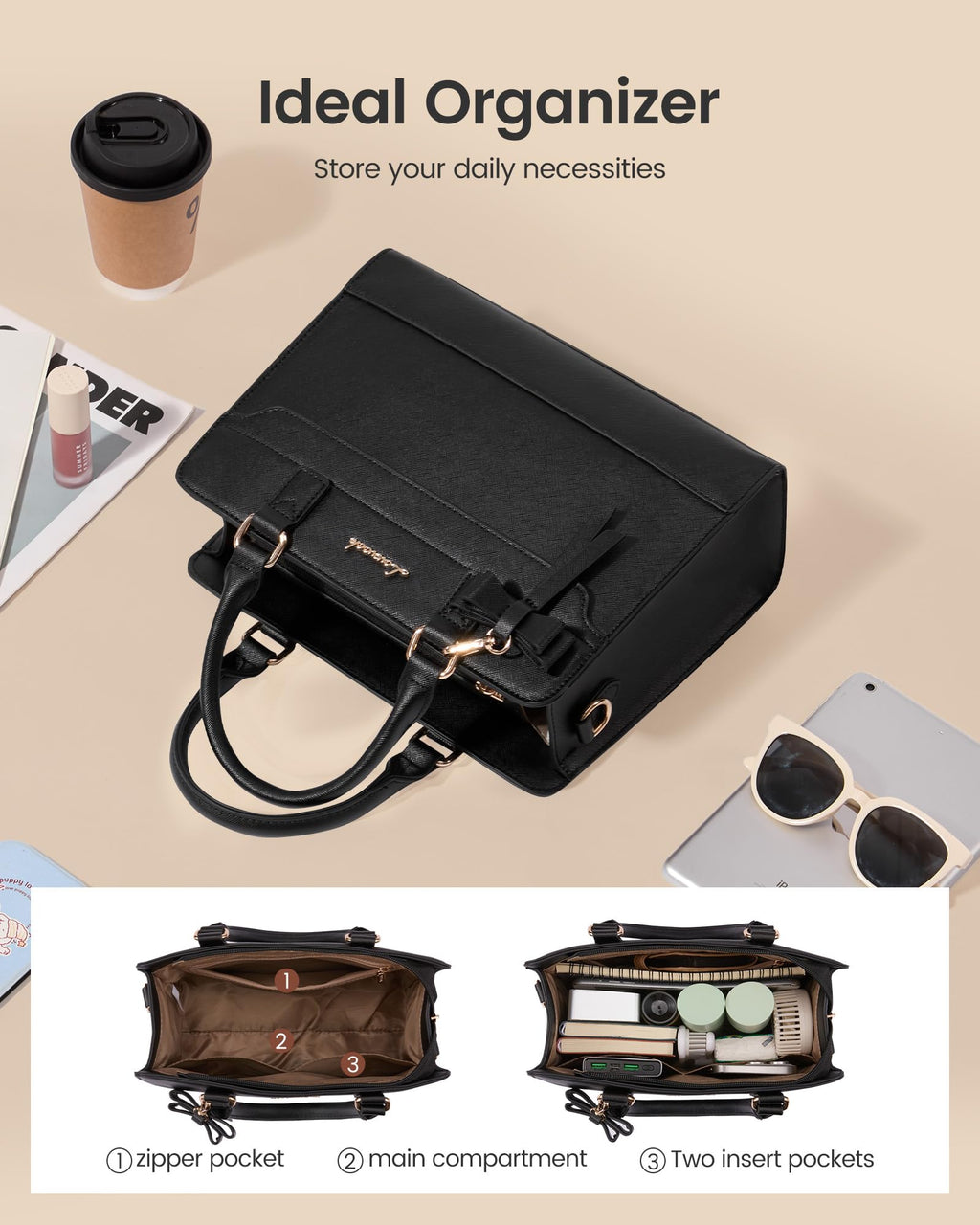 LOVEVOOK Purses for Women,Leather Tote Purse and Handbags,Satchel Shoulder Crossbody Top Handle Bags with Zipper