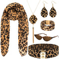 DTOFOOT 6 Pcs Leopard Print Accessories Set, Cheetah Jewelry Gift for Women