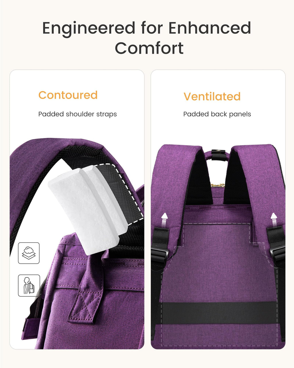 LOVEVOOK Laptop Backpack for Women Travel Business Computer Work Bag