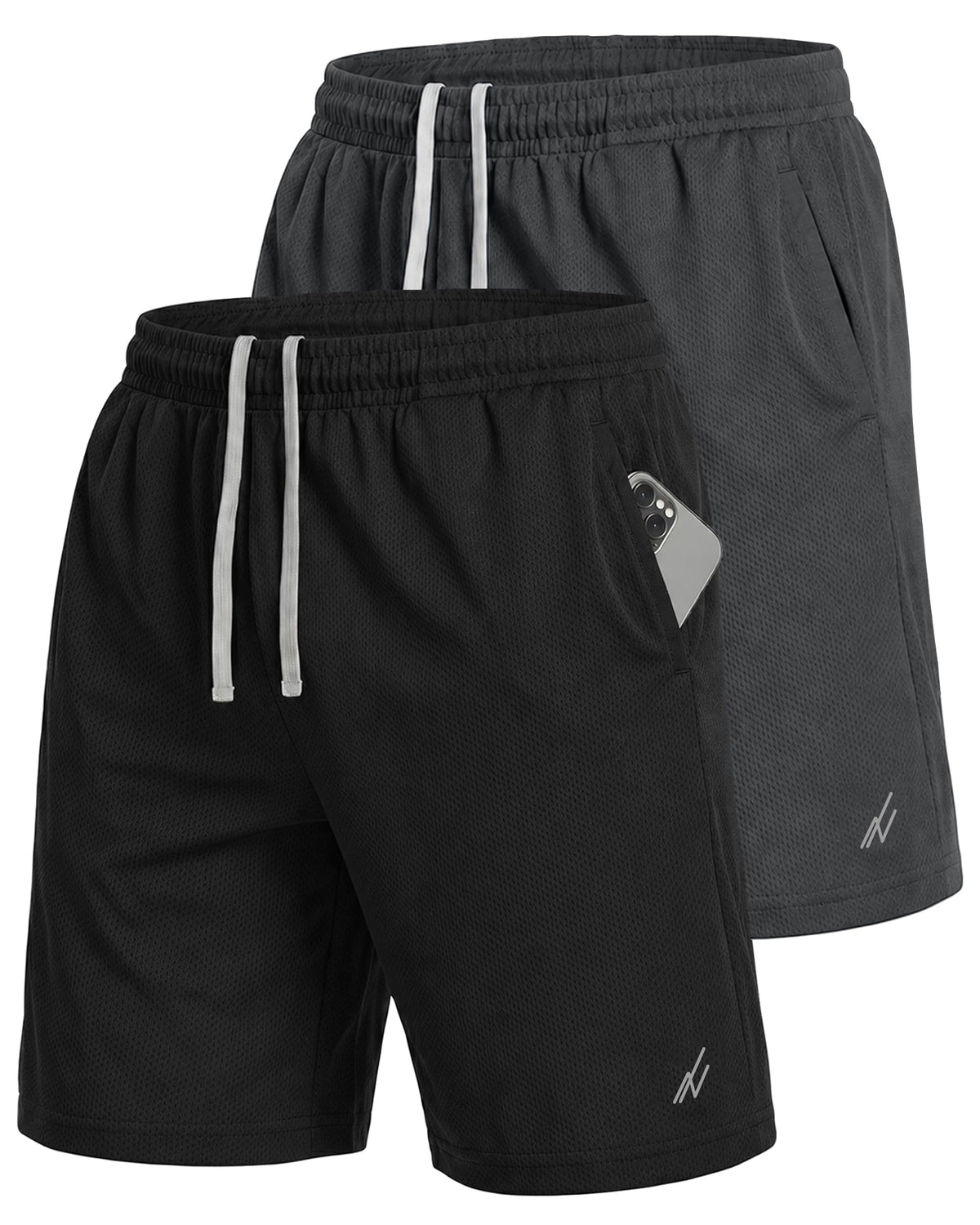 Men's Breathable Mesh Loose-Fit Athletic Gym Shorts Multipack