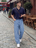 JMIERR Men's Baggy Wide-Leg Y2K Loose Fit Denim Jeans