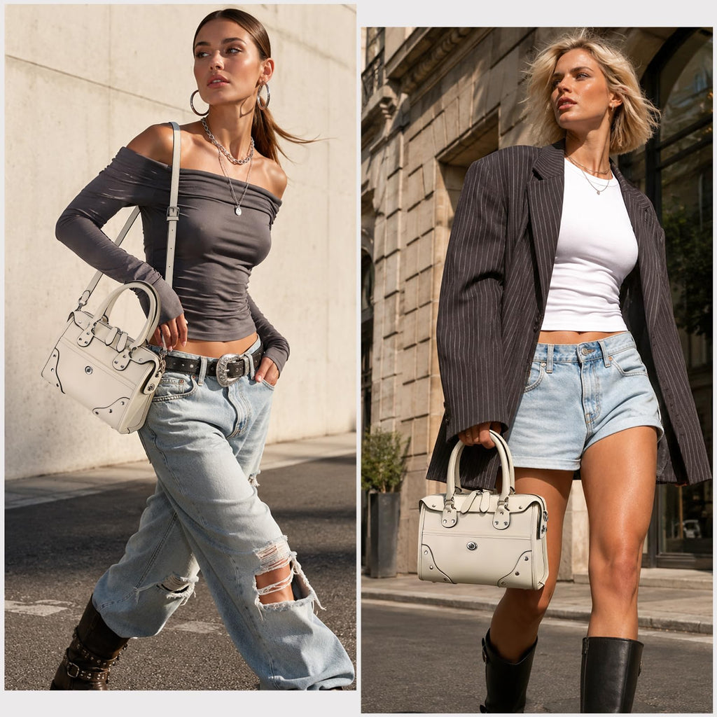 CATSEA Small Top Handle Bag Mini Tote Bags For Women City Bag Y2k 90s Purse
