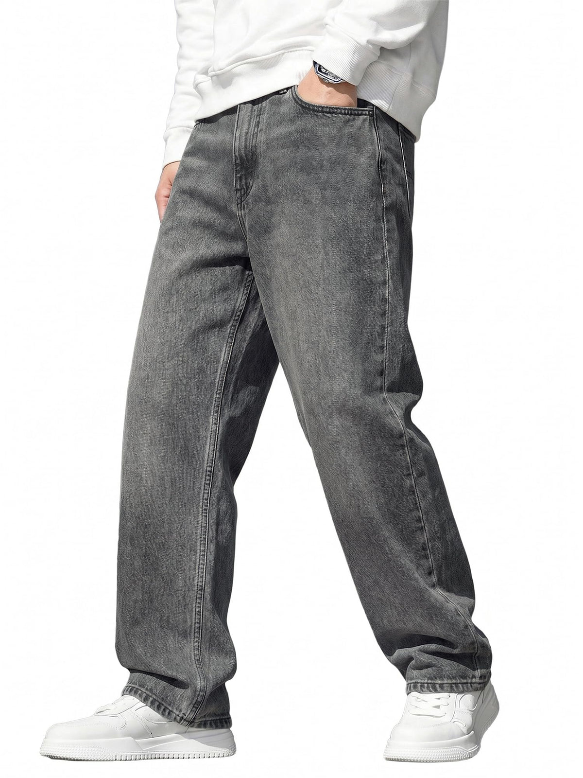 JMIERR Men's Baggy Wide-Leg Y2K Loose Fit Denim Jeans