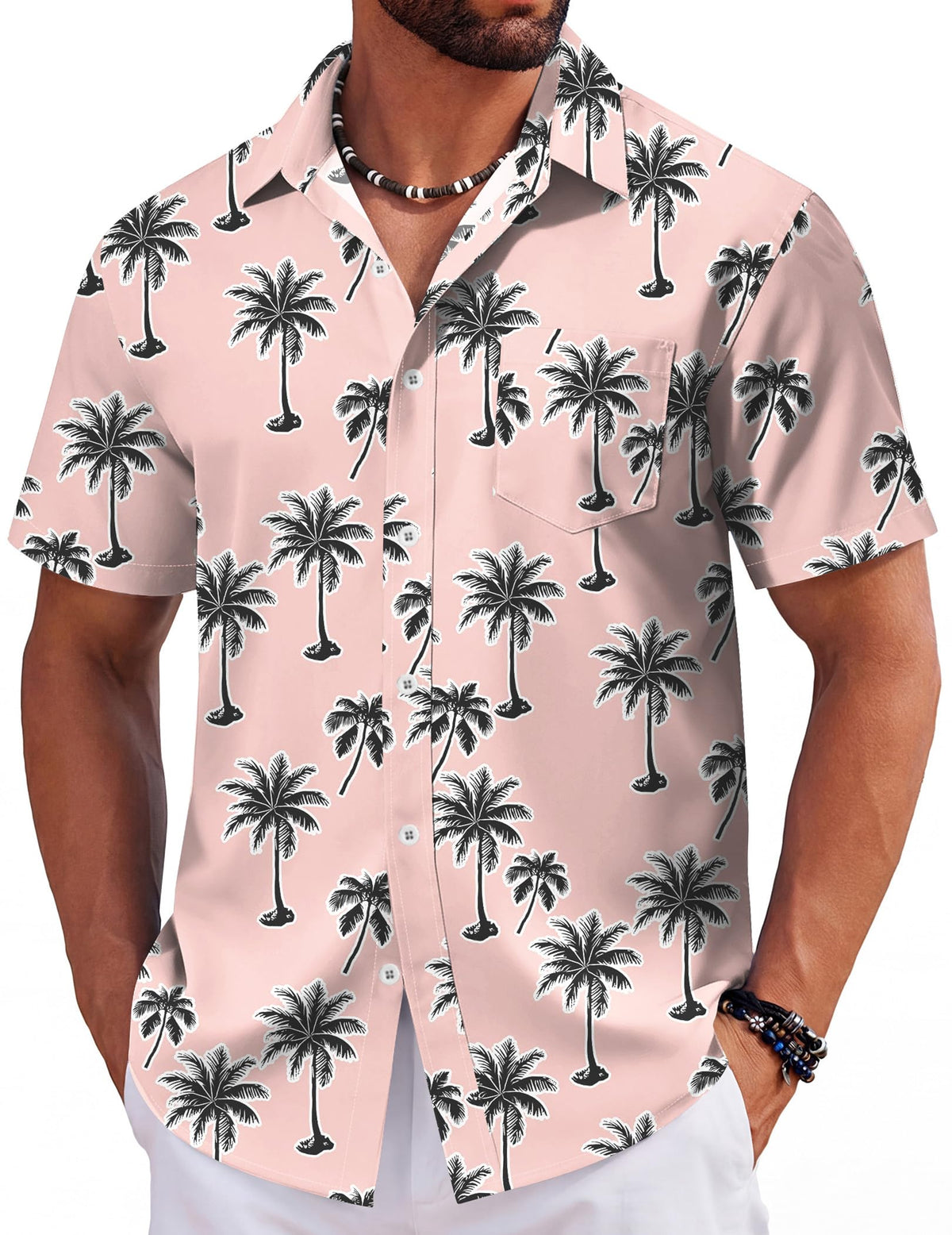 COOFANDY Mens Hawaiian Shirts Short Sleeve Tropical Button Down Shirts Floral Summer Beach Shirt