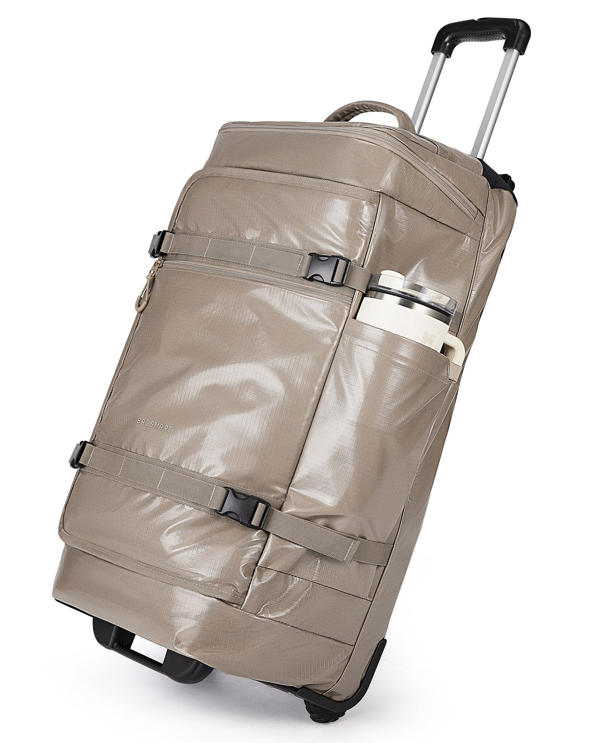 BAGSMART Rolling Duffle Bag with Wheels, Travel Duffel Luggage Bag for Men, Water Repellent Heavy Duty for Travel Camp