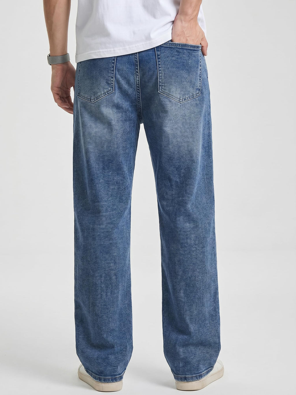 JMIERR Men's Stretch Baggy Wide-Leg Denim Jeans