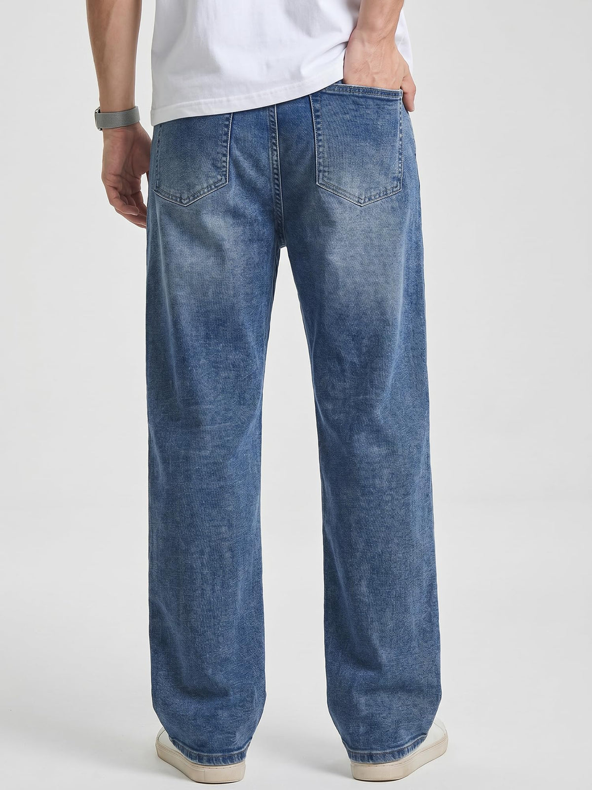 JMIERR Men's Stretch Baggy Wide-Leg Denim Jeans