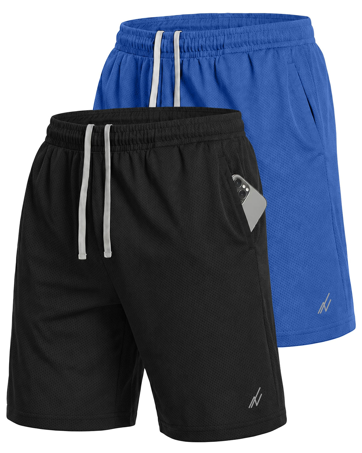 Men's Breathable Mesh Loose-Fit Athletic Gym Shorts Multipack