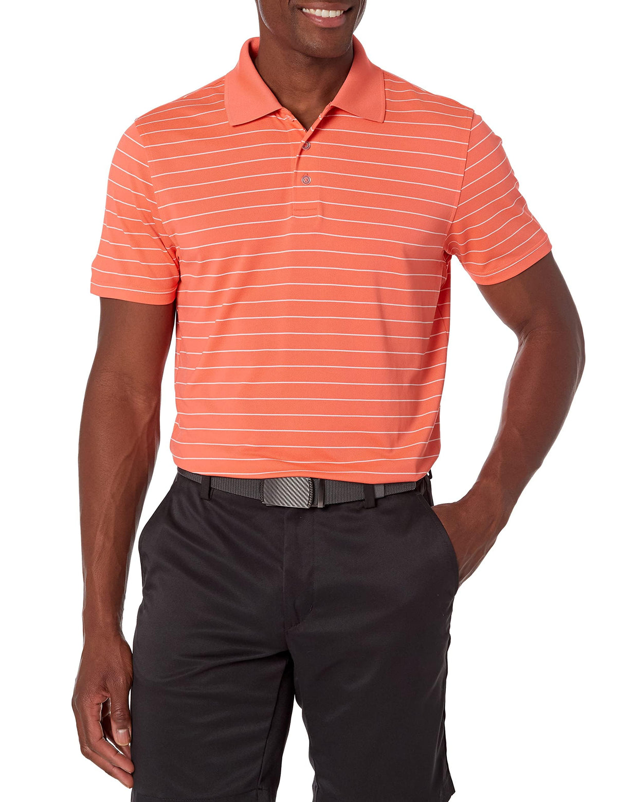 Amazon Essentials Men's Moisture Wicking Golf Polo Shirt, Short Sleeve, Slim-Fit, Quick-Dry, Active Wear