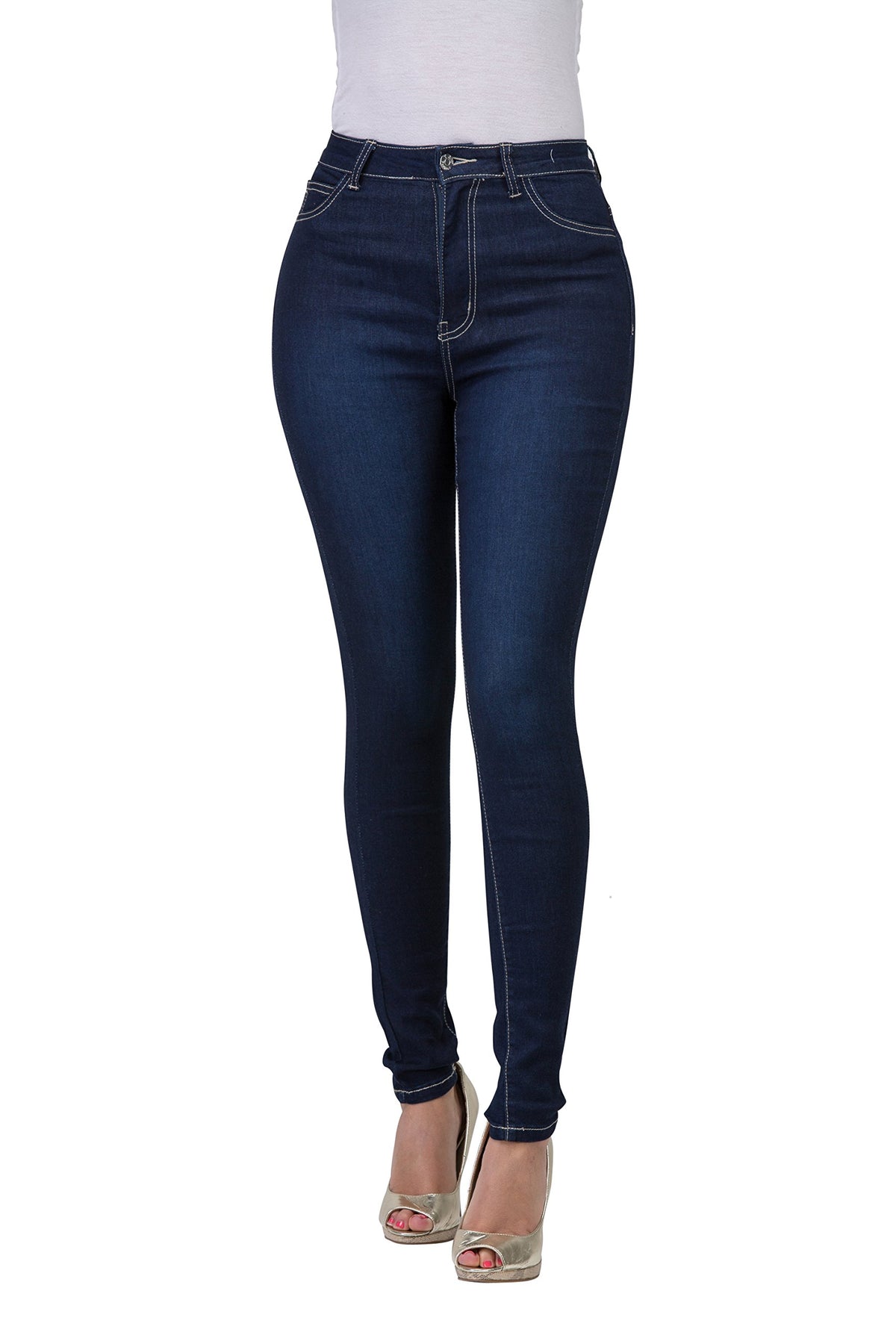 Women's High-Waisted Stretch Distressed Skinny Jeans