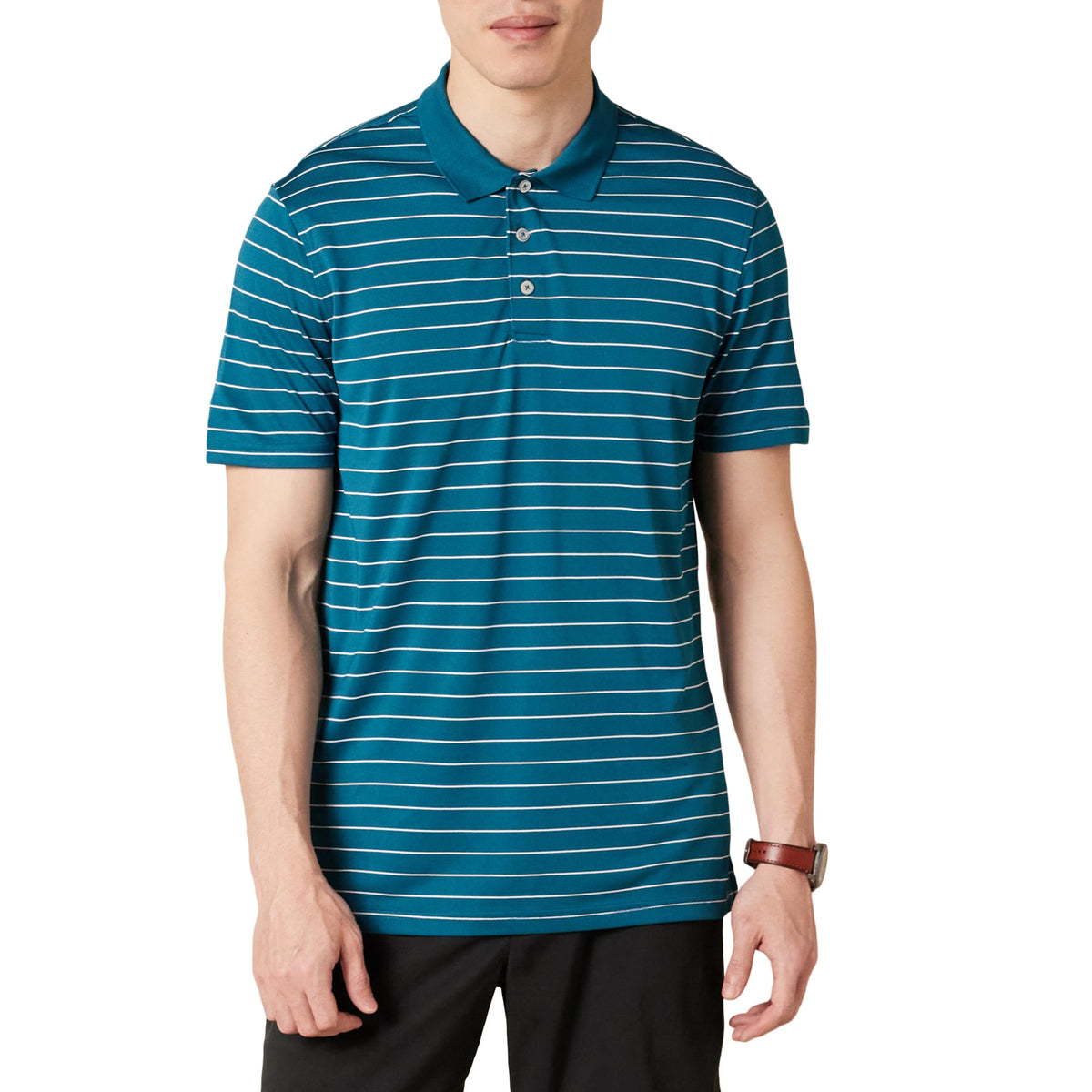 Amazon Essentials Men's Moisture Wicking Golf Polo Shirt, Short Sleeve, Slim-Fit, Quick-Dry, Active Wear