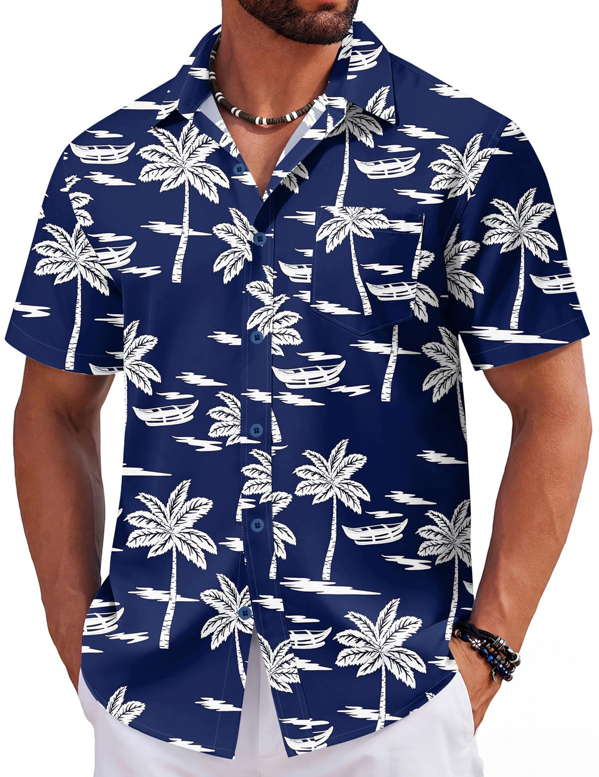COOFANDY Mens Hawaiian Shirts Short Sleeve Tropical Button Down Shirts Floral Summer Beach Shirt