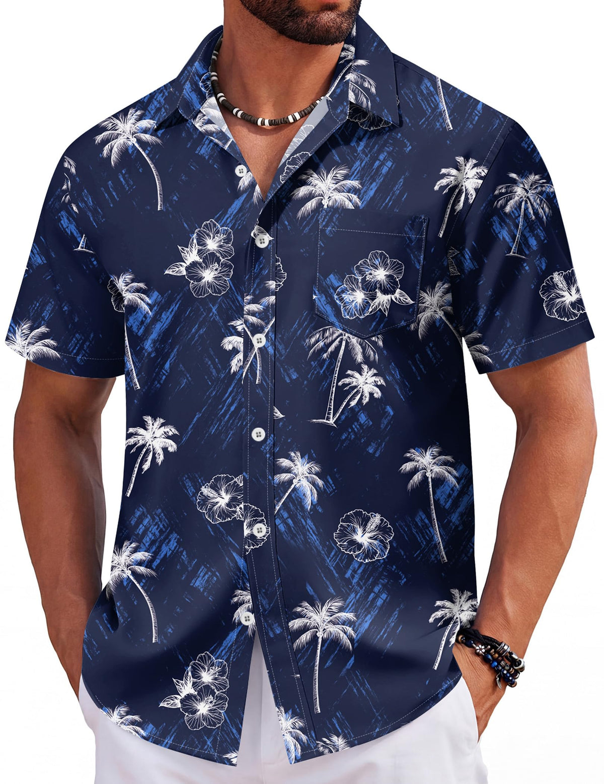 COOFANDY Mens Hawaiian Shirts Short Sleeve Tropical Button Down Shirts Floral Summer Beach Shirt