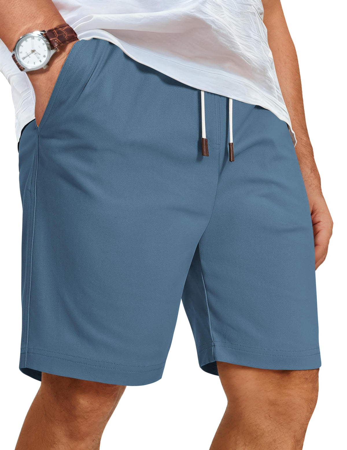 COOFANDY Men's Cotton Drawstring Casual Beach Shorts