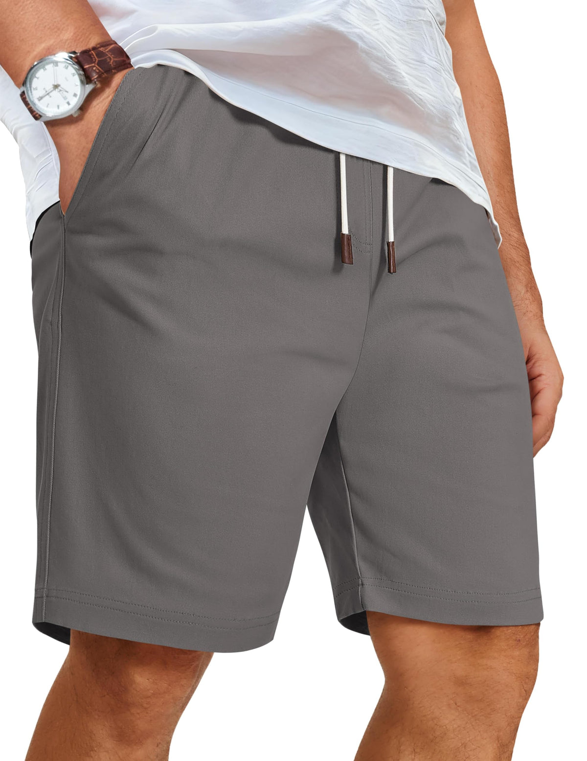 COOFANDY Men's Cotton Drawstring Casual Beach Shorts