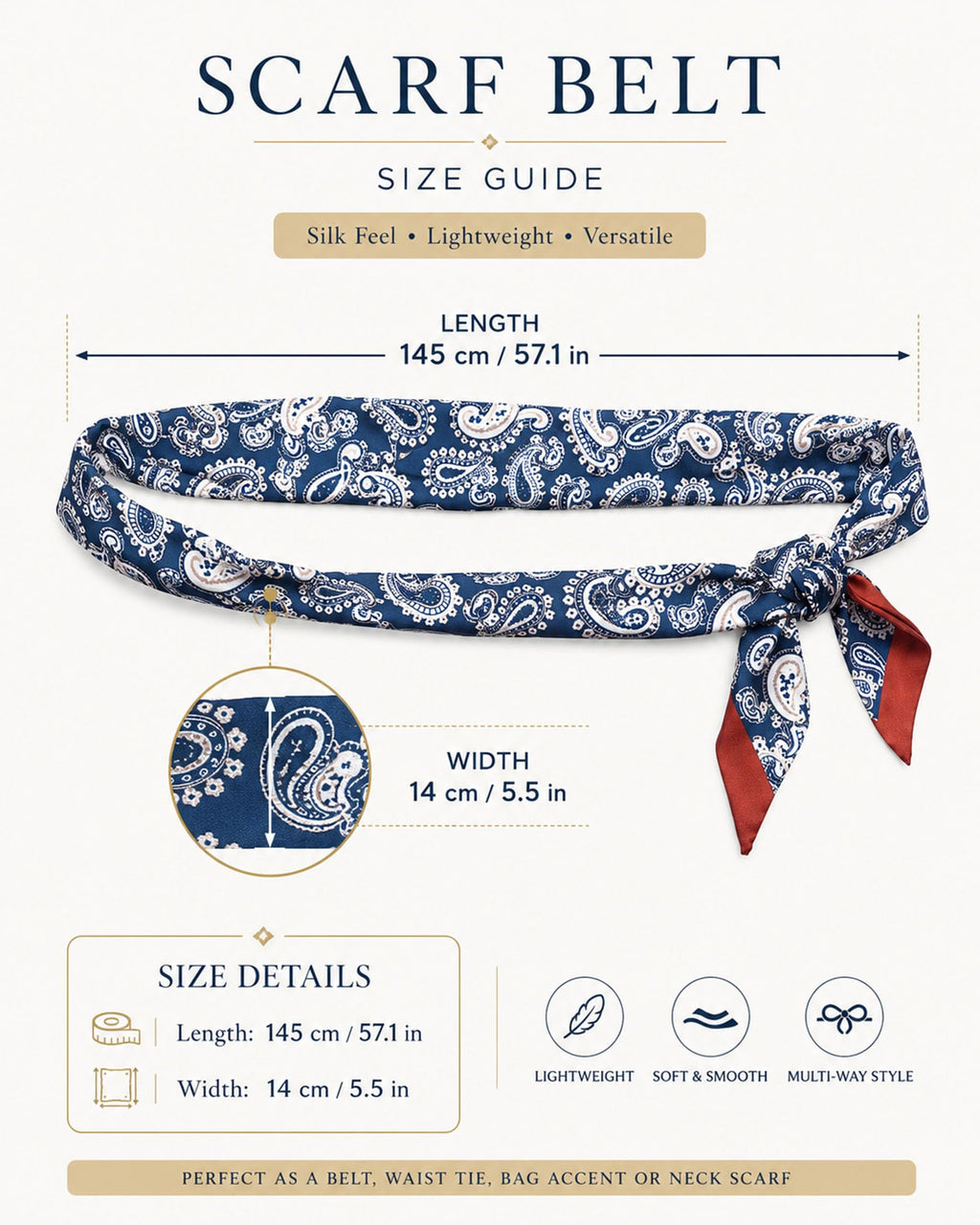 rgwtgkyh Satin Silk Scarf Belt for Women Waist Scarf for Jeans Dress