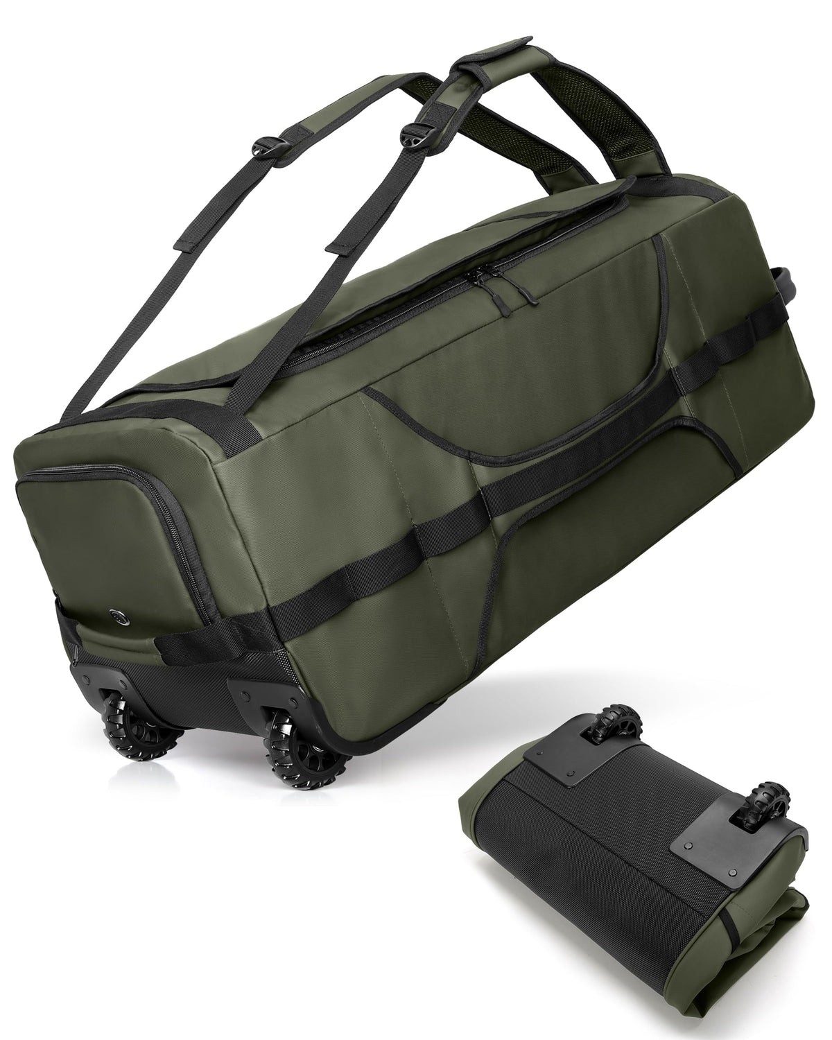 Smasrob 83L Rolling Duffle Bag with Wheels and Backpack Straps