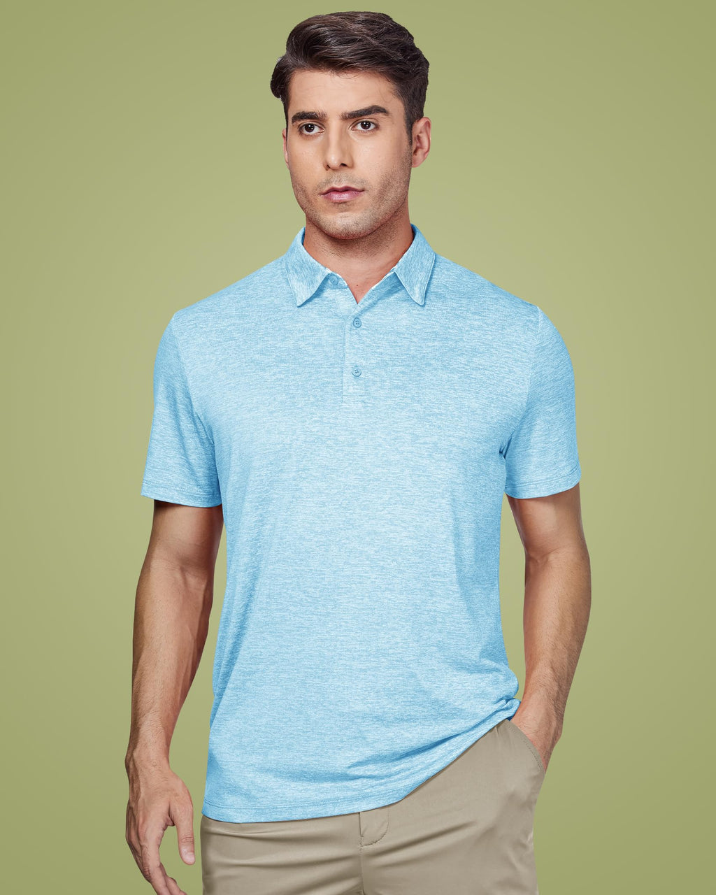 Men's Golf Polo Shirts Quick Dry Moisture Wicking Performance Stretch Short Sleeve Shirt Athletic Wrinkle-Free Summer Tops