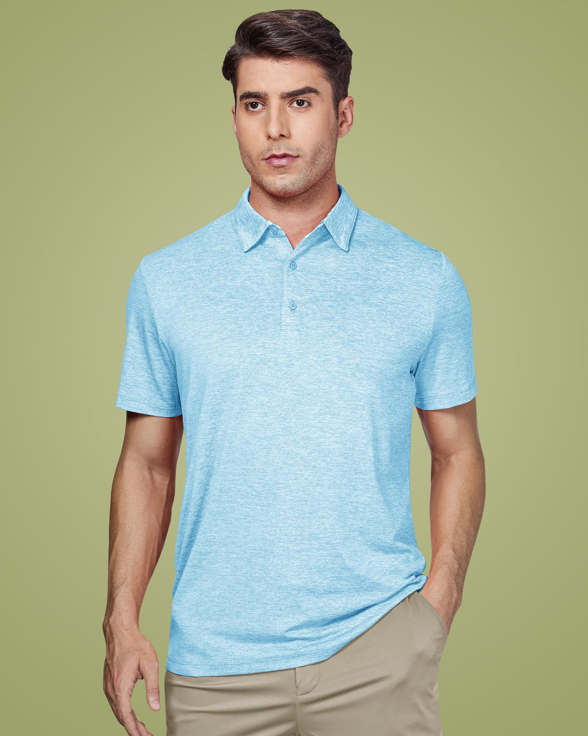 Men's Quick-Dry Moisture-Wicking Stretch Golf Polo Shirt