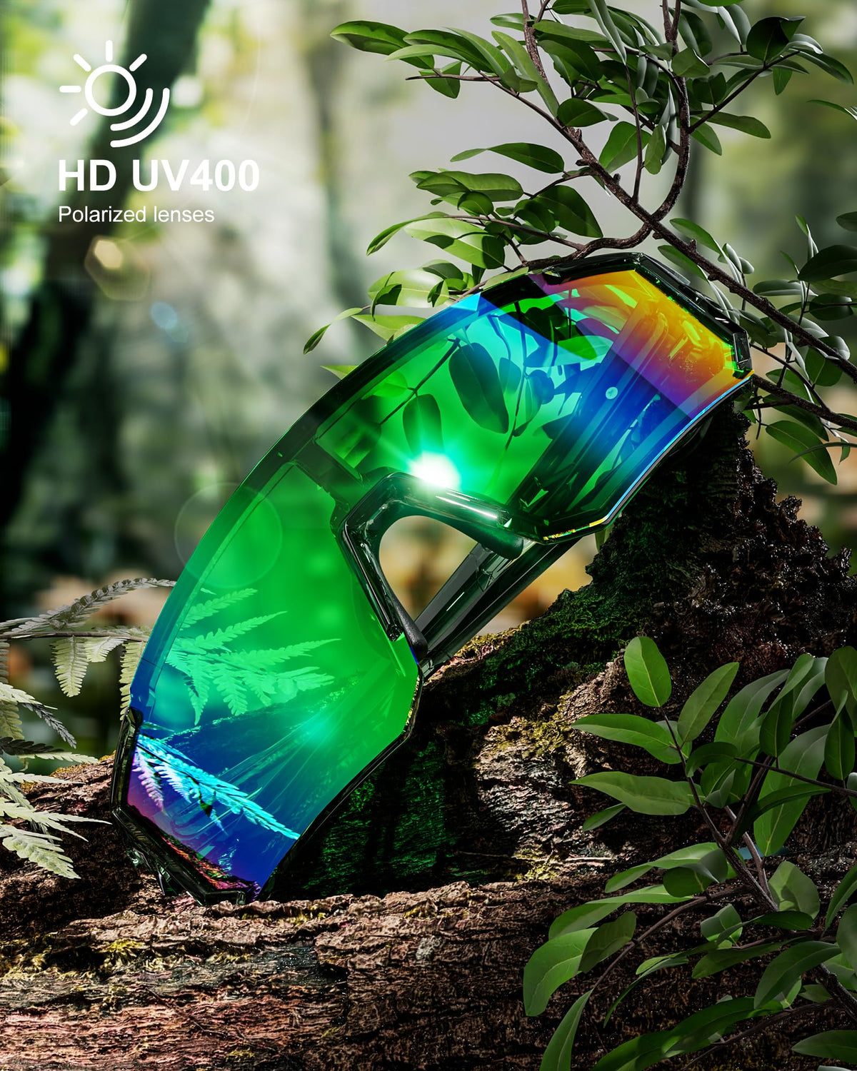 QALLY Polarized Wraparound Sports Sunglasses for Men & Women
