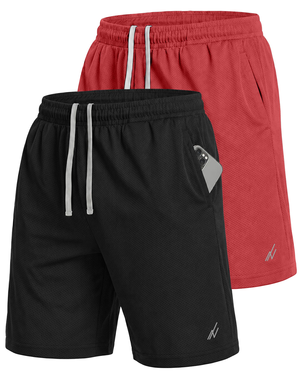 Men's Breathable Mesh Loose-Fit Athletic Gym Shorts Multipack