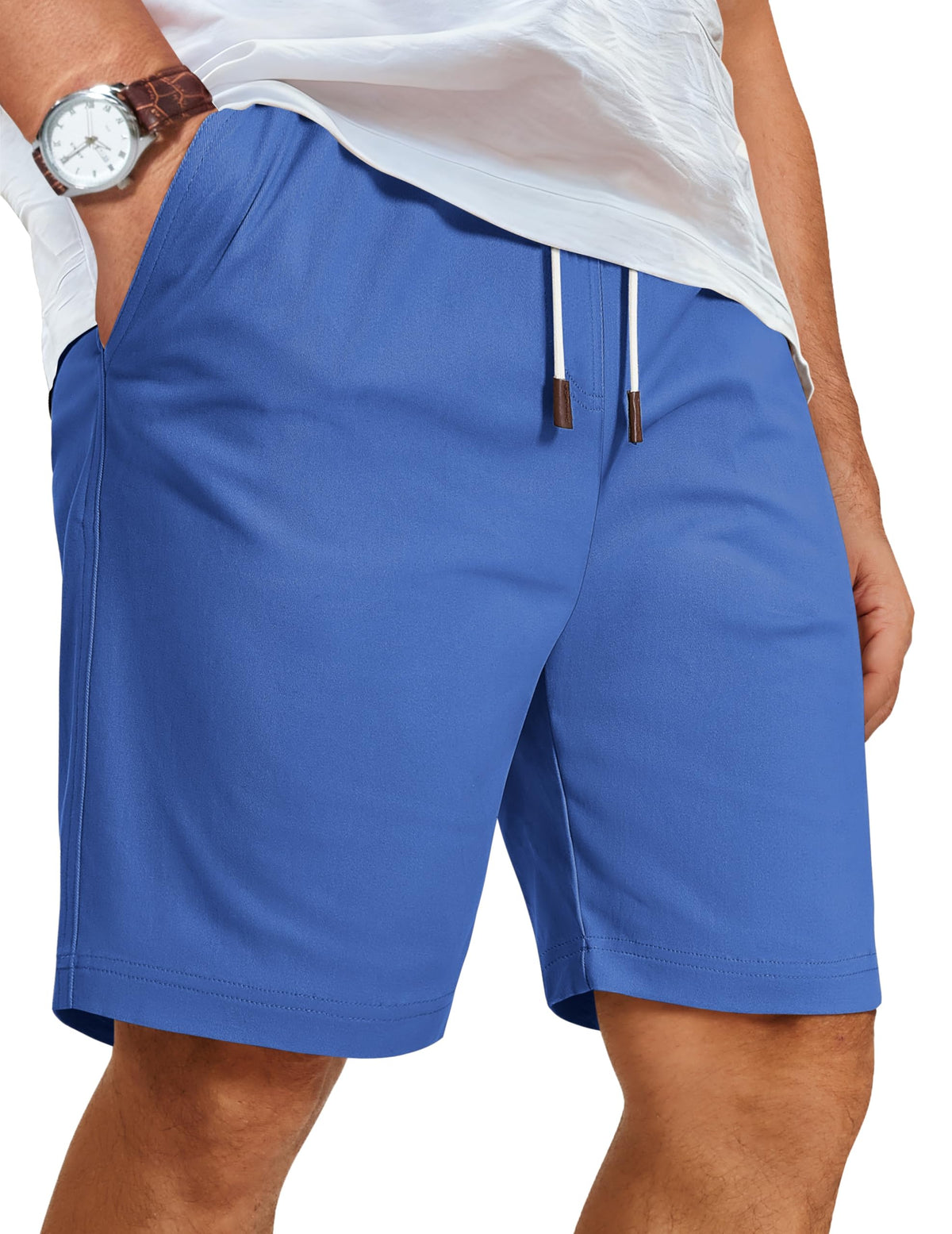 COOFANDY Men's Cotton Drawstring Casual Beach Shorts