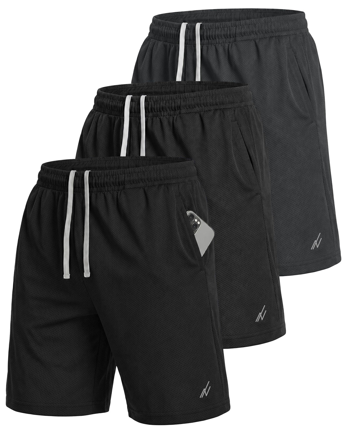 Men's Breathable Mesh Loose-Fit Athletic Gym Shorts Multipack