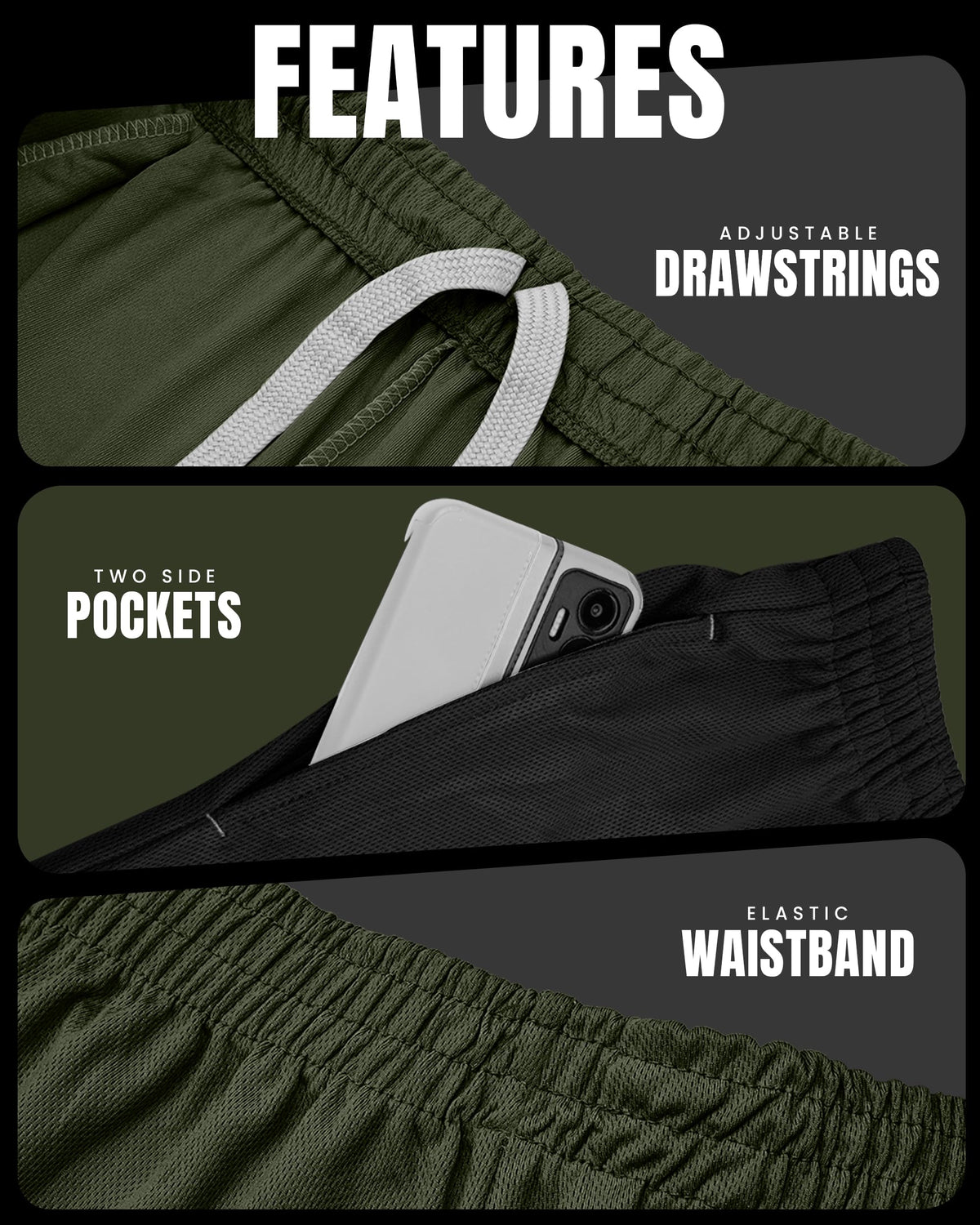 Men's Breathable Mesh Loose-Fit Athletic Gym Shorts Multipack