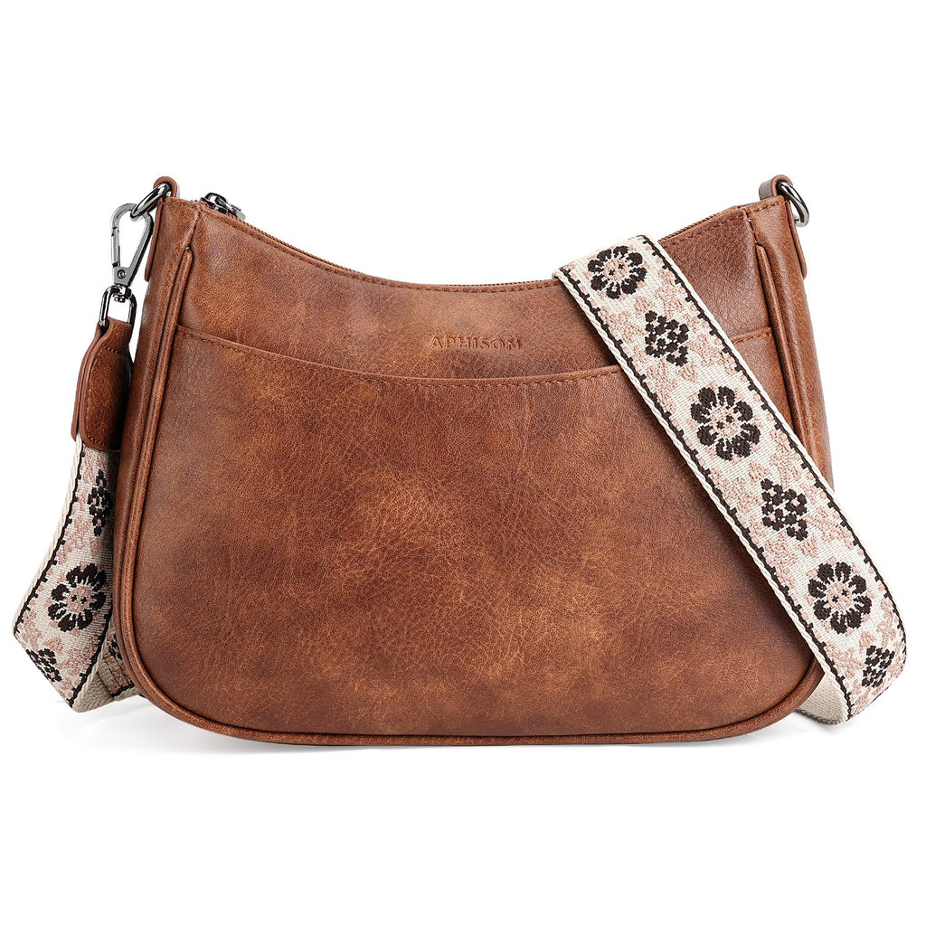 APHISON Trendy Leather Crossbody Purse, Women's Shoulder Handbag