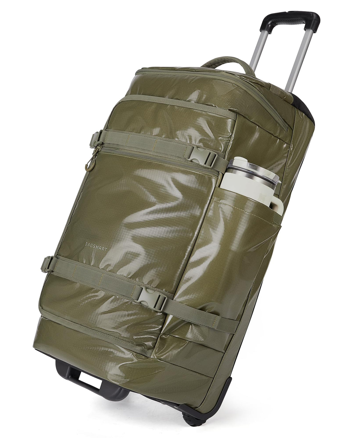 BAGSMART Rolling Duffle Bag with Wheels, Travel Duffel Luggage Bag for Men, Water Repellent Heavy Duty for Travel Camp