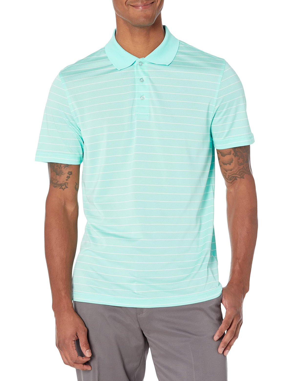 Amazon Essentials Men's Moisture Wicking Golf Polo Shirt, Short Sleeve, Slim-Fit, Quick-Dry, Active Wear