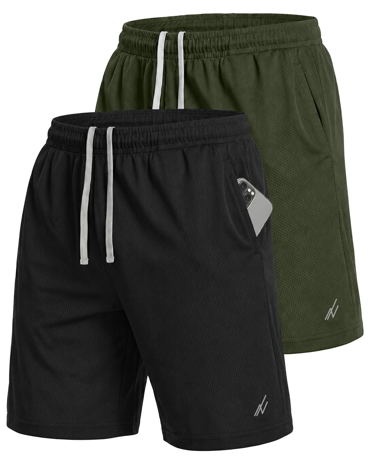 Men's Breathable Mesh Loose-Fit Athletic Gym Shorts Multipack