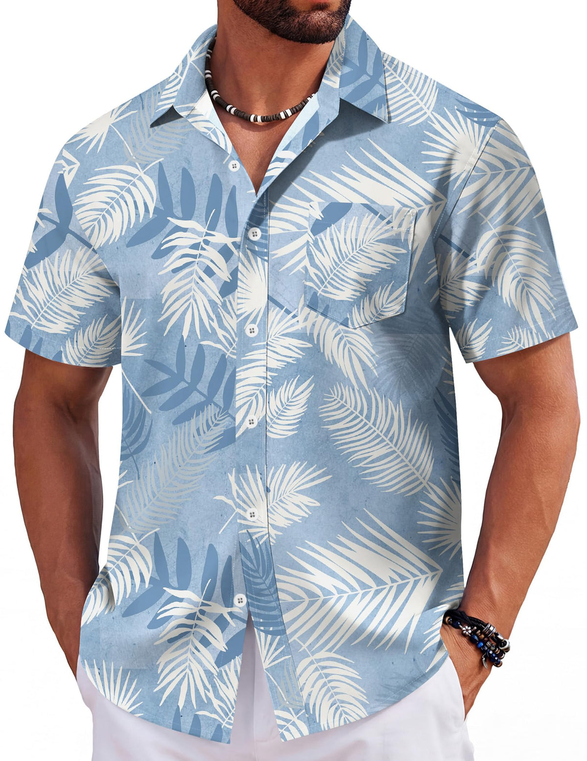 COOFANDY Mens Hawaiian Shirts Short Sleeve Tropical Button Down Shirts Floral Summer Beach Shirt