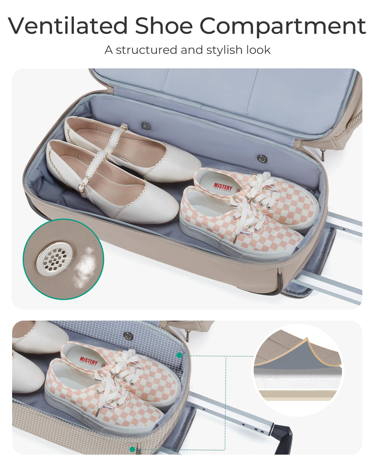 BAGSMART 40L Rolling Duffle Bag with Wheels and Handle, TSA Carry On Bags for Travel with Shoe Compartment