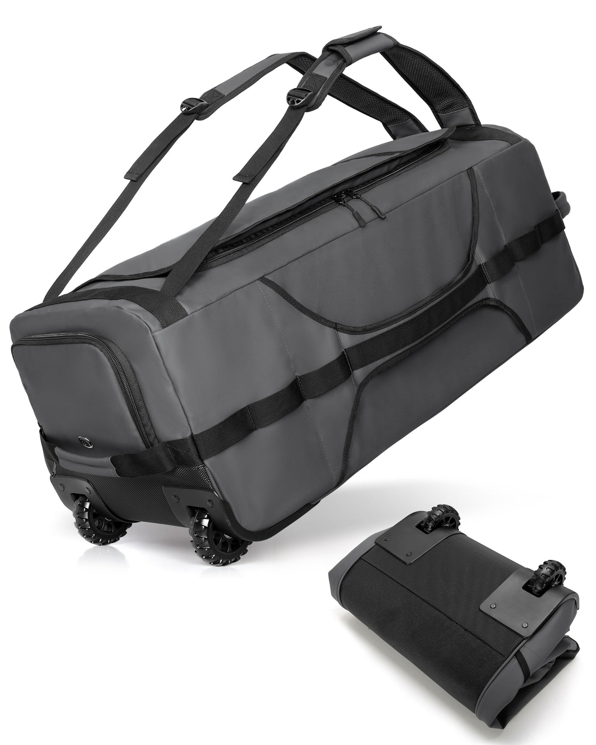 Smasrob 83L Rolling Duffle Bag with Wheels and Backpack Straps
