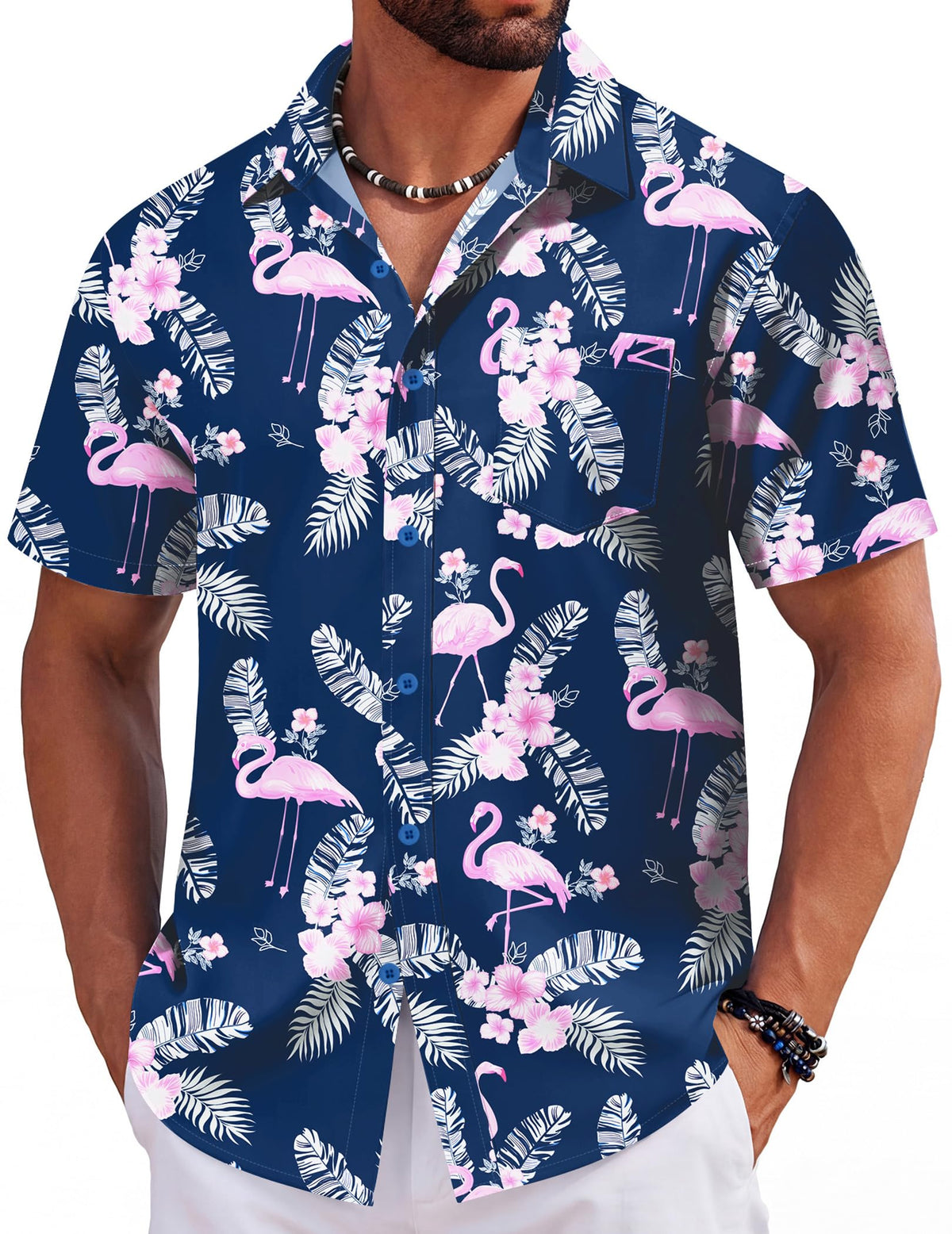 COOFANDY Mens Hawaiian Shirts Short Sleeve Tropical Button Down Shirts Floral Summer Beach Shirt