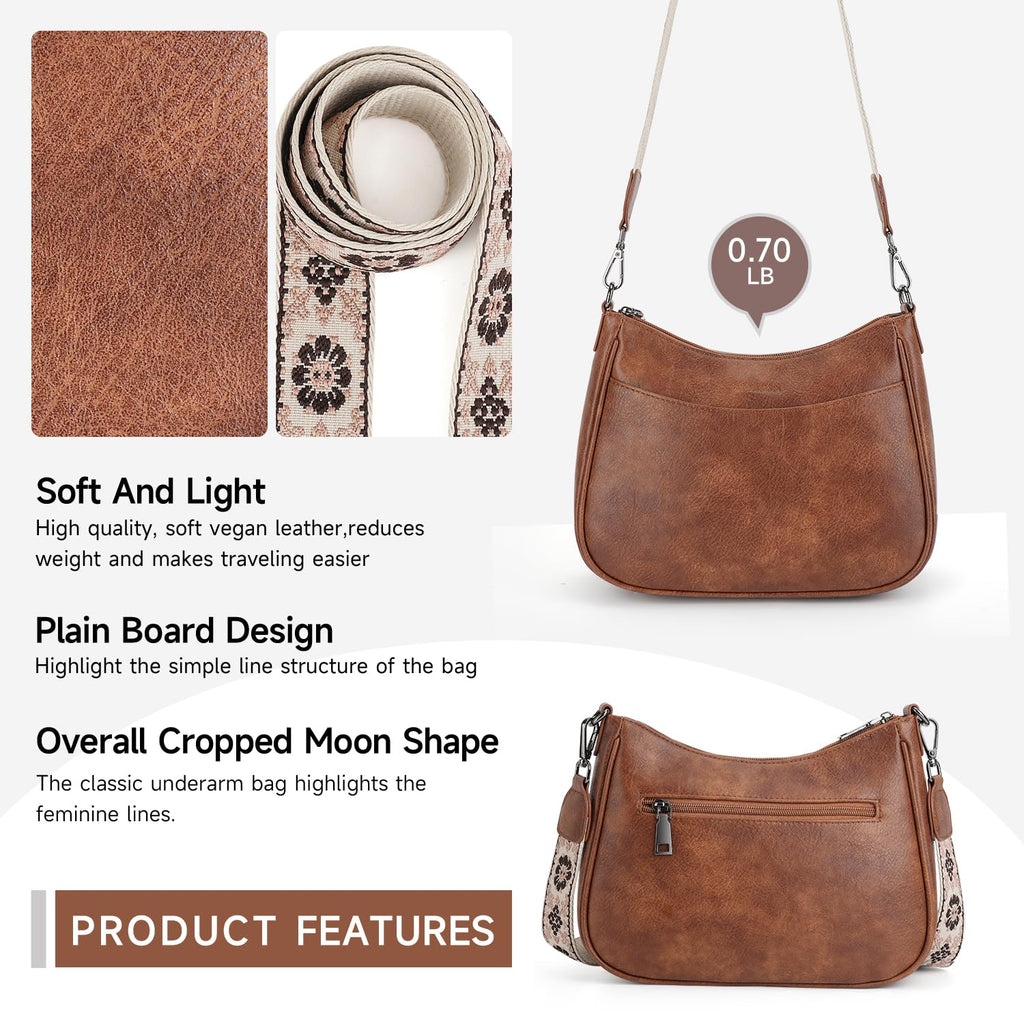 APHISON Trendy Leather Crossbody Purse, Women's Shoulder Handbag