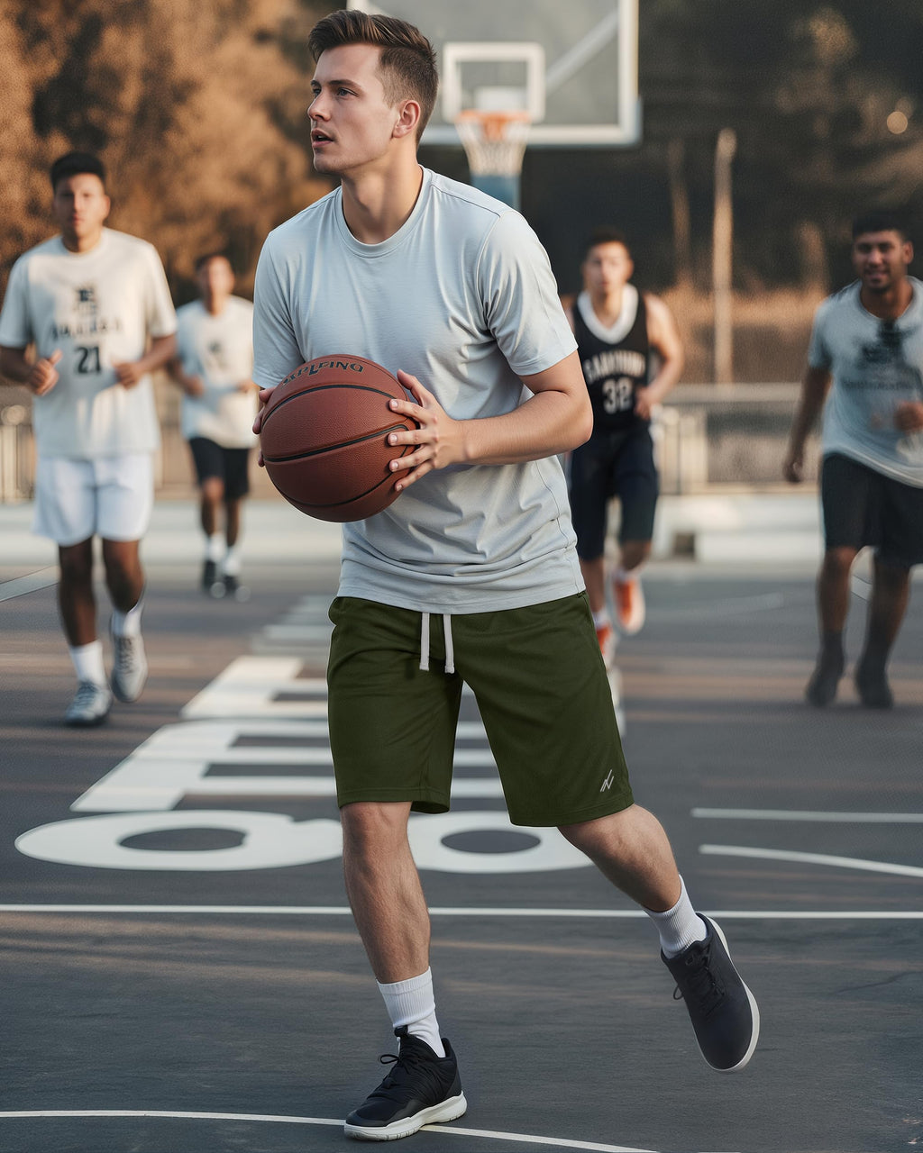 Men's Breathable Mesh Quick-Dry Loose-Fit Athletic Shorts