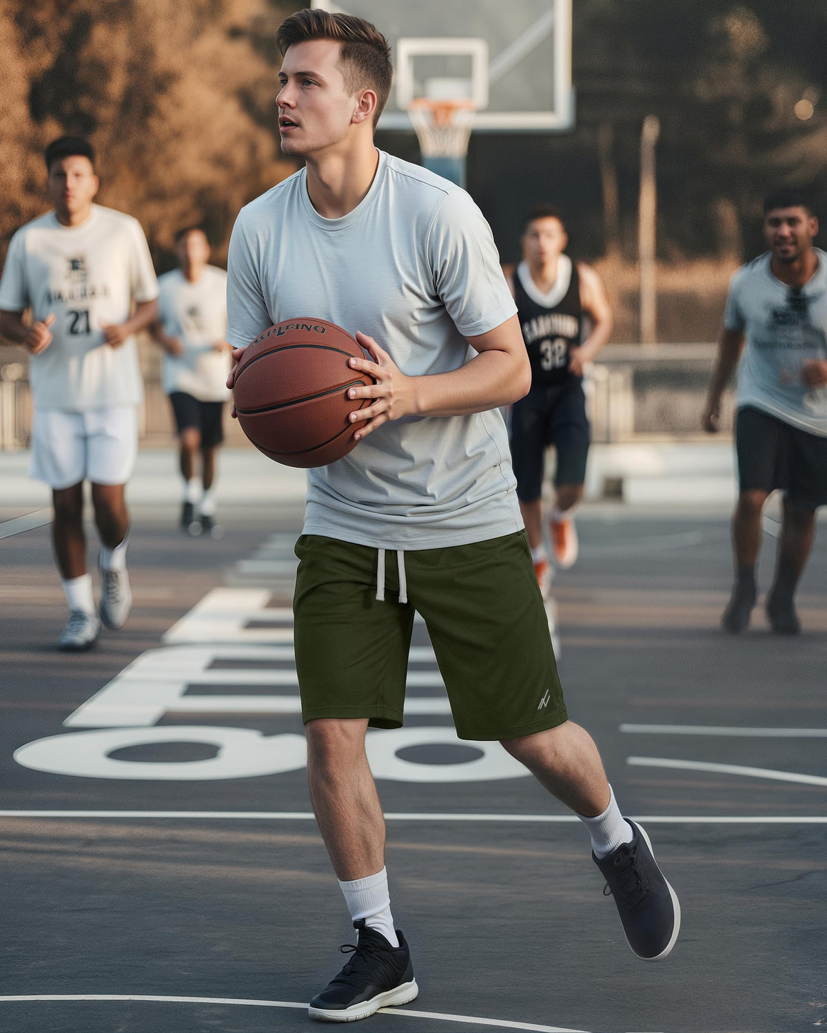 Men's Breathable Mesh Quick-Dry Loose-Fit Athletic Shorts