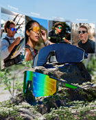 QALLY Polarized Wraparound Sports Sunglasses for Men & Women