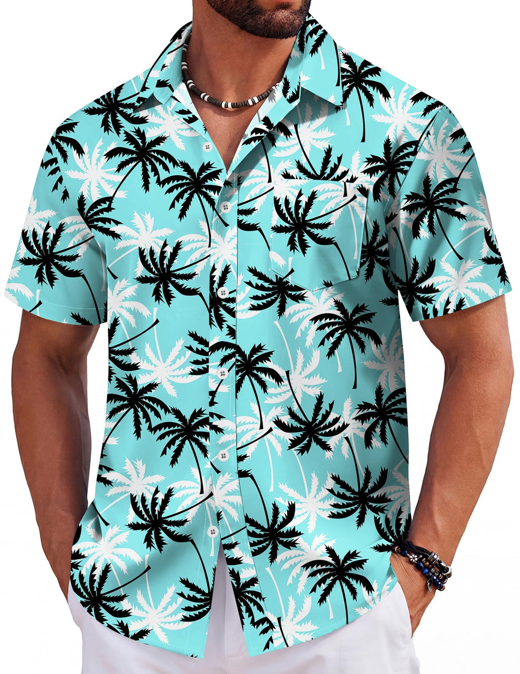 COOFANDY Mens Hawaiian Shirts Short Sleeve Tropical Button Down Shirts Floral Summer Beach Shirt