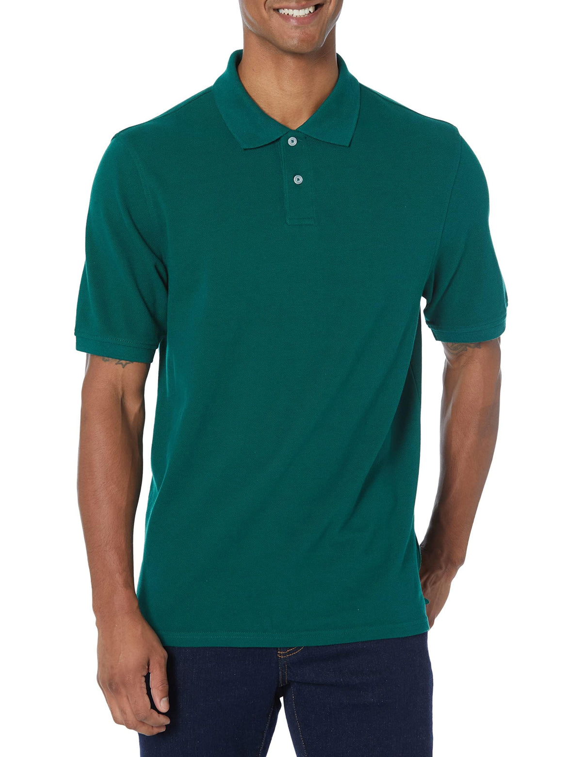 Amazon Essentials Men's Regular-Fit Cotton Pique Polo Shirt, Short Sleeve (Available in Big & Tall)