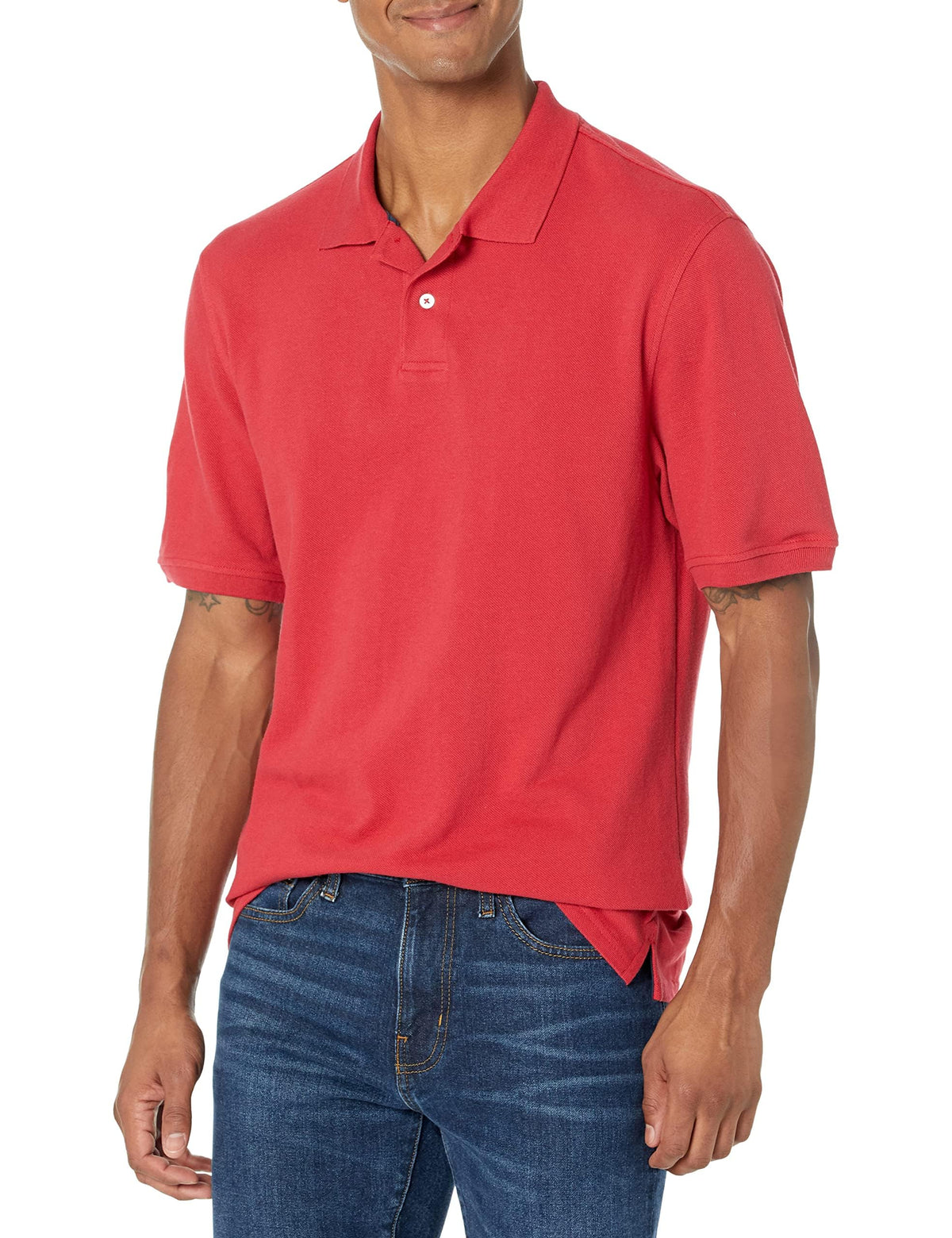 Amazon Essentials Men's Regular-Fit Cotton Pique Polo Shirt, Short Sleeve (Available in Big & Tall)