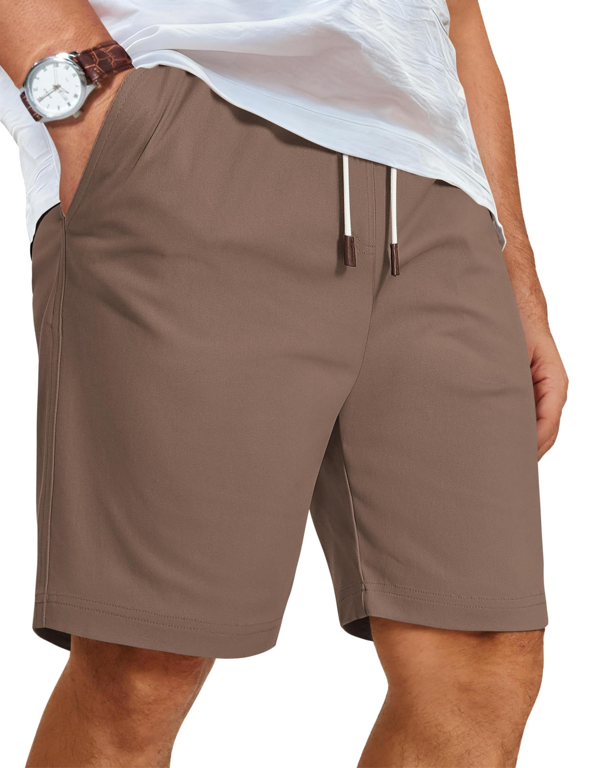 COOFANDY Men's Cotton Drawstring Casual Beach Shorts