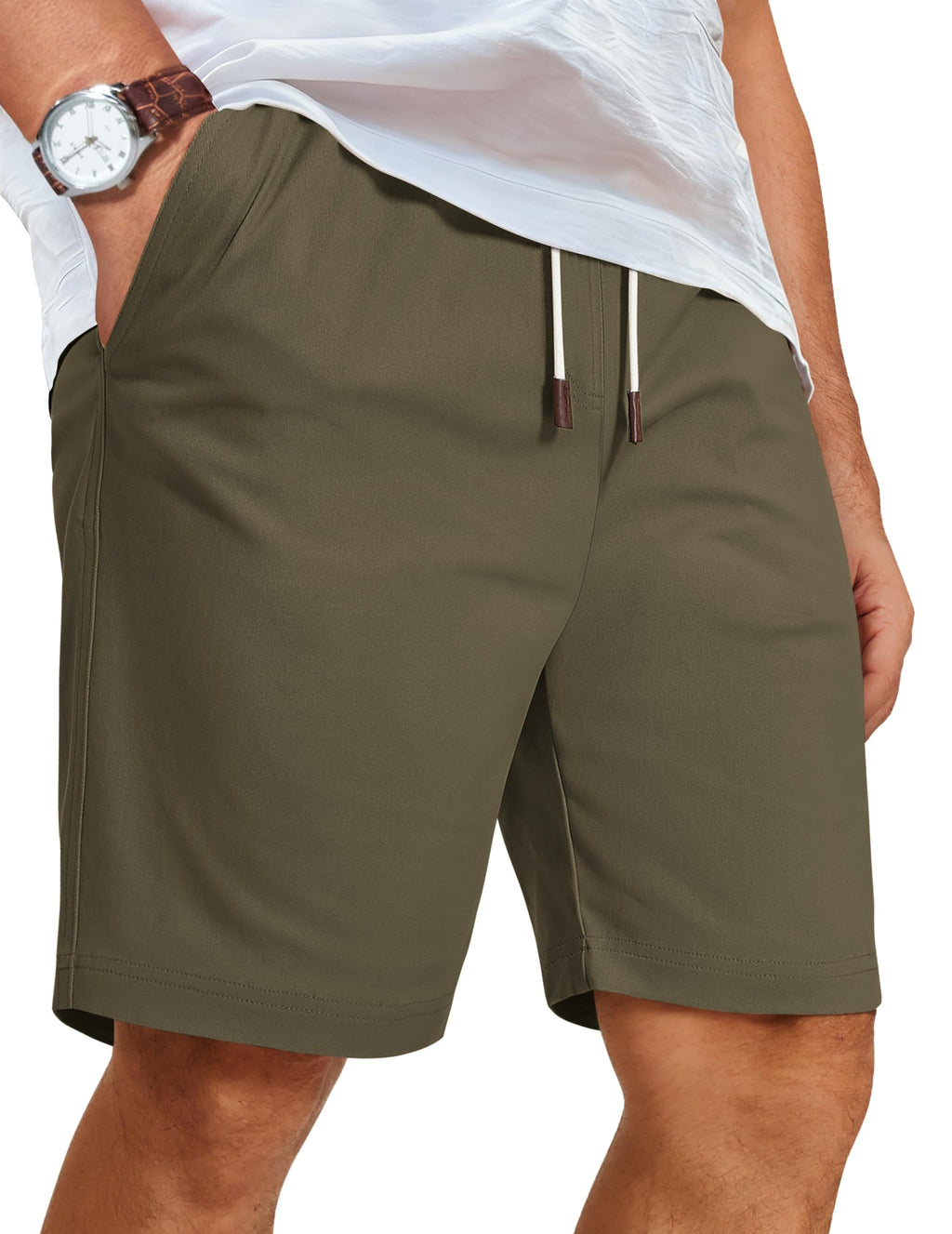 COOFANDY Men's Cotton Drawstring Casual Beach Shorts