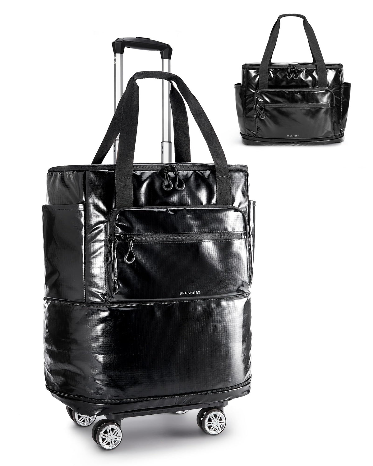 BAGSMART Rolling Duffle Bag with Wheels, Travel Duffel Luggage Bag for Men, Water Repellent Heavy Duty for Travel Camp